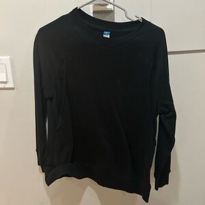 Old Navy Maternity Nursing Sweatshirt Women XS Black Crewneck Side Access Fleece